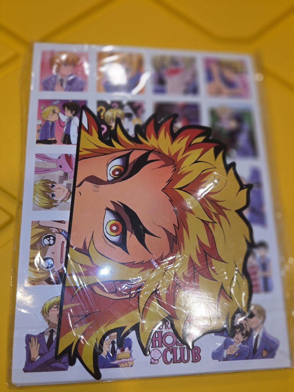 Anime Yellow Flame Mask Sticker Sheet -800